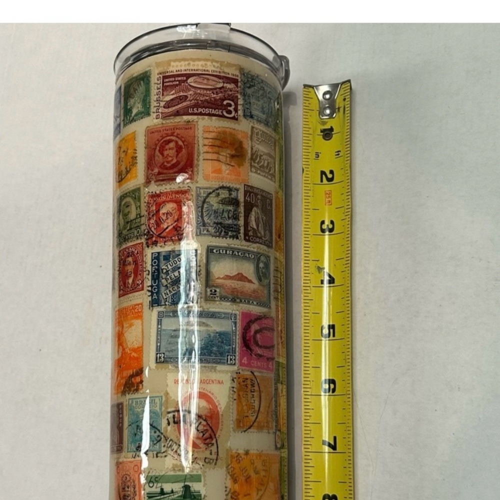 Vintage Stamp Travel Mug- NEW-10” EXTRA TALL